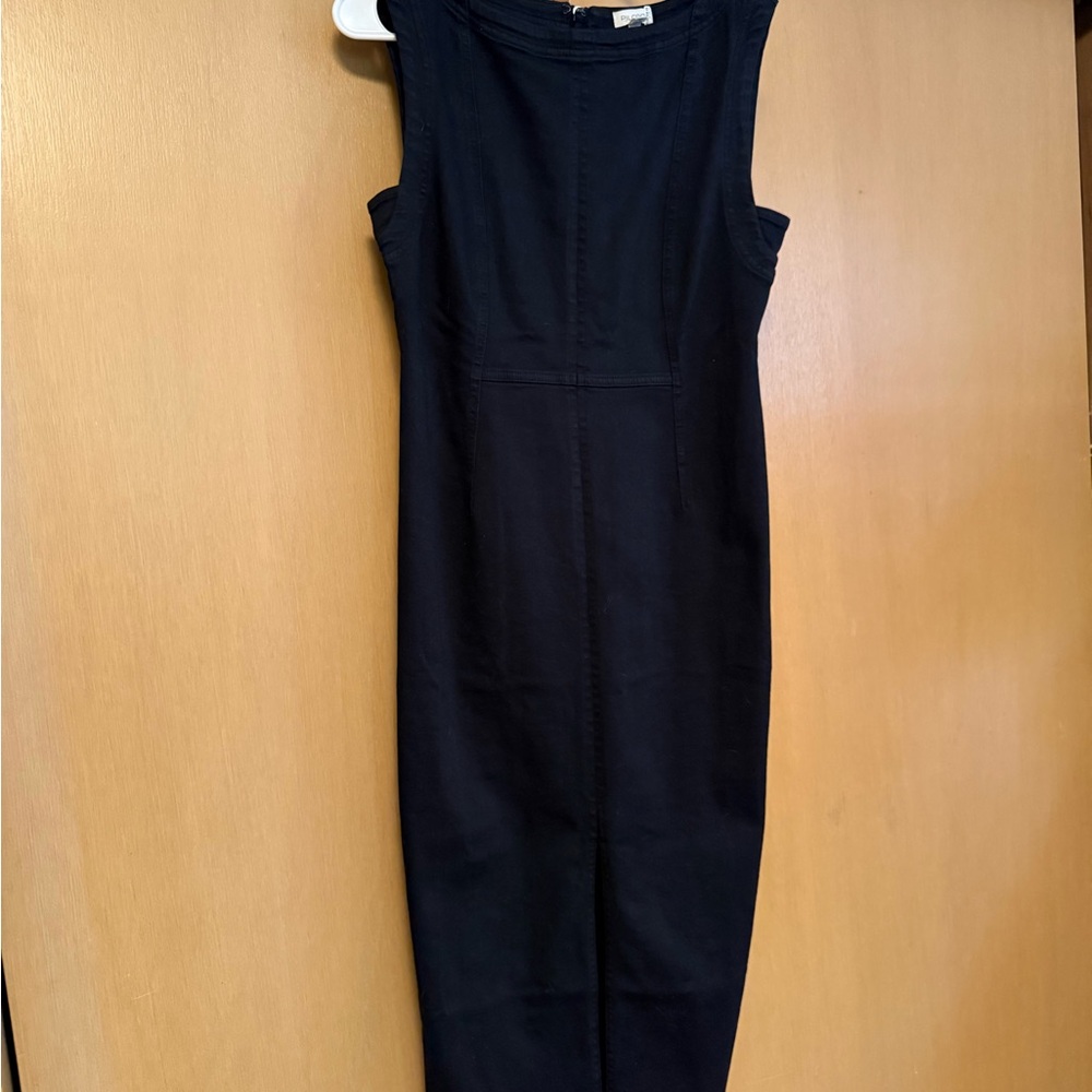 Pilcro Classic Sleeveless Denim Black Sheath Dress